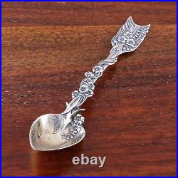 Shiebler Sterling Silver Souvenir Spoon Heart Bowl, Florals, Arrow St Augustine