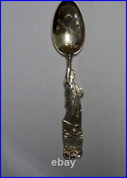 Shiebler Sterling Silver Statue Of Liberty Souvenir Spoon 1891 Large Size