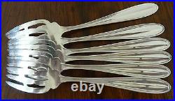 Six (6) Manchester Sterling Silver Dessert Forks in the Manchester Pattern No Mo