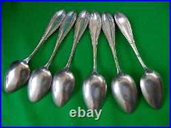Six WHITING Indian Sterling Silver Spoons Monogrammed 100.77 g total