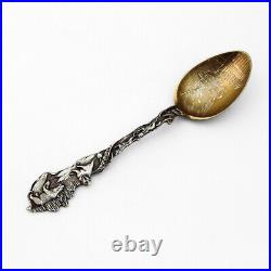 Skagway Alaska Souvenir Spoon Gilt Scenic Bowl Mayer Sterling Silver