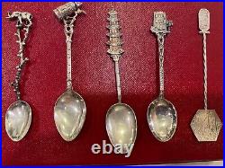 Souvenir Spoon Collection Lot of Sterling & Silverplate