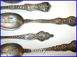 Souvenir spoons Santa Catalina &more sterling Phoenix Corrida Mexico 10 total