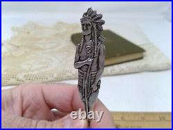 Sterling. 925 Silver Souvenir Spoon Duluth Harbor Full Indian Handle
