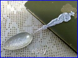 Sterling. 925 Silver Souvenir Spoon Juneau Full Indian & Full Miner Figure