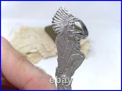 Sterling. 925 Silver Souvenir Spoon Sand Point Idaho Kneeling Indian