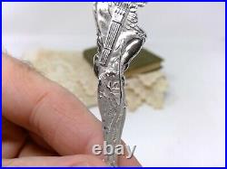 Sterling. 925 Silver Souvenir Spoon SandPoint Idaho Kneeling Indian