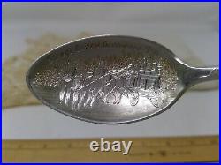 Sterling. 925 Silver Souvenir Spoon Stage Coach Deadwood SD Mining Theme