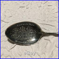 Sterling & Enamel Beauvoir Mississippi Confederate Home Souvenir Sterling Spoon