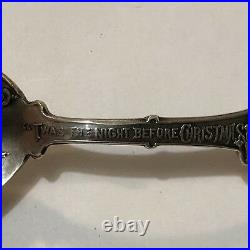 Sterling Silver Antique Spoon 4.5, Twas The Night Before Christmas, Santa Claus