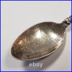 Sterling Silver Engraved Spoon Residence of O P Wright Knoxville Iowa FL0671