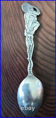 Sterling Silver Full Body Native American Indian Chief FLATIRON BLDG NY Spoon