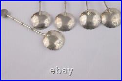Sterling Silver Japanese Spoon Set of 6 Salt or Demitasse Souvenir Spoons