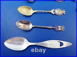 Sterling Silver Lot of 10 Souvenir Spoons (#4034)