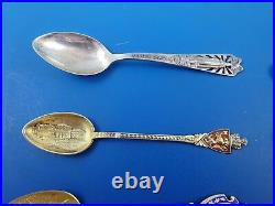 Sterling Silver Lot of 10 Souvenir Spoons (#4034)