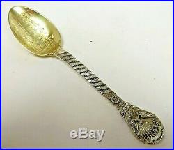 Sterling Silver NSDAR Memorial Continental Hall Gold Washed Souvenir Spoon