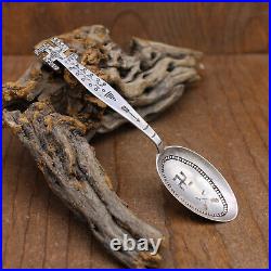 Sterling Silver Navajo Whirling Logs Design Spoon