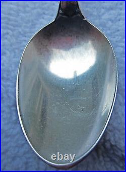 Sterling Silver Saratoga Ny 19th C. 925 Souvenir Spoon Indian And A Turtle
