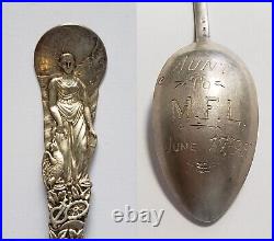 Sterling Silver Souvenir Spoon -1893 Columbian Expo Art Palace Engraved FL0537