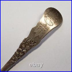 Sterling Silver Souvenir Spoon -1893 Columbian Expo Art Palace Engraved FL0537