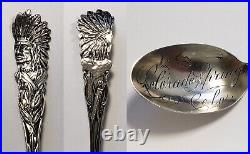Sterling Silver Souvenir Spoon 1908 Colorado Springs Native American FL0493