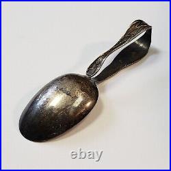 Sterling Silver Souvenir Spoon 1933 Curved Medicine Spoon Birth Record FL0354