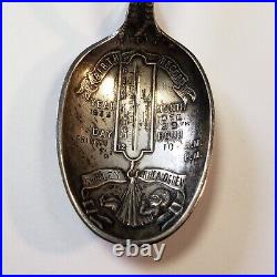 Sterling Silver Souvenir Spoon 1933 Curved Medicine Spoon Birth Record FL0354