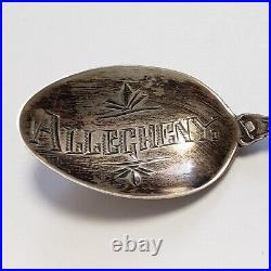 Sterling Silver Souvenir Spoon Allegheny City Pittsburgh Engraved FL0580