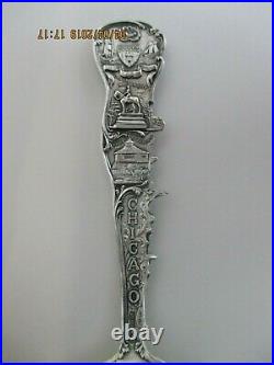 Sterling Silver Souvenir Spoon Art Institute Chicago Skyline