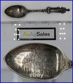 Sterling Silver Souvenir Spoon Blind Justice & Court House, Nevada, Missouri