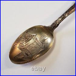 Sterling Silver Souvenir Spoon Block House Pittsburgh Engraved SKU-FL0581