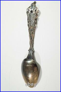 Sterling Silver Souvenir Spoon Cowboy & Indian Native American, Van Buren