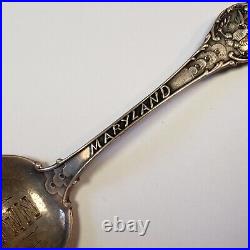 Sterling Silver Souvenir Spoon Hagerstown Maryland Hand Engraved FL0275
