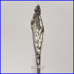 Sterling Silver Souvenir Spoon Kansas City Corn Hand Engraved SKU-FL1018