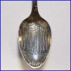 Sterling Silver Souvenir Spoon Masonic Temple Chicago Illinois SKU-FL0894