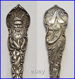 Sterling Silver Souvenir Spoon Mt Hood Portland OR Native American FL0578