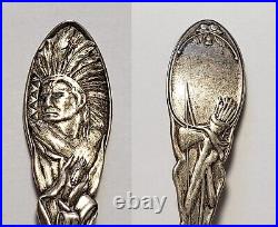 Sterling Silver Souvenir Spoon San Antonio Texas Native American FL0517