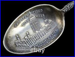 Sterling Silver Souvenir Spoon San Francisco City Hall Earthquake & Fire 1906