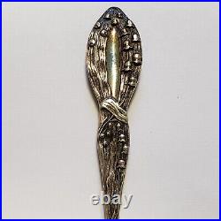 Sterling Silver Souvenir Spoon South Gate Engraved Old Lily of Valley FL0901