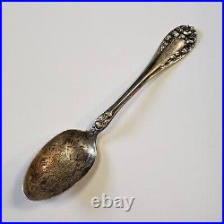 Sterling Silver Souvenir Spoon South Pasadena Ostrich Farm Engraved FL0697