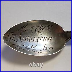 Sterling Silver Souvenir Spoon St Augustine Coat of Arms Engraved FL0902