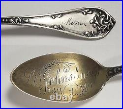 Sterling Silver Souvenir Spoon St Johnsbury Vermont Hand Engraved FL1060