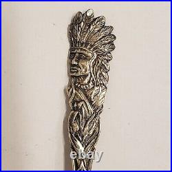 Sterling Silver Souvenir Spoon St Paul Minnesota Figural American Indian Chief