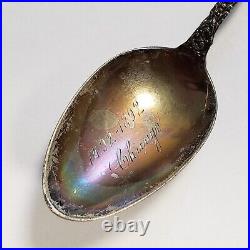 Sterling Silver Spoon 1892 Chicago Worlds Fair Rainbow Toned Engraved FL0965