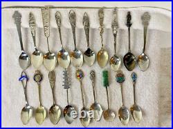 Sterling Silver Spoon Lot (19 Souvenir Spoons)