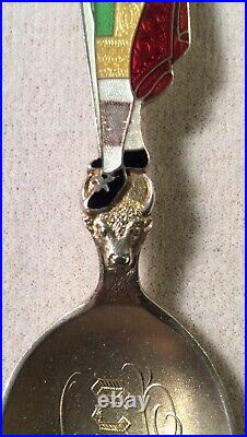 Sterling Souvenir Spoon Enamel Full Figural Matador