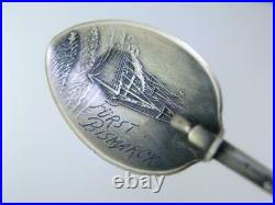 Sterling Souvenir Spoon FURST BISMARCK Ship Bowl Oar & Anchor handle