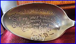Sterling Souvenir Spoon, Jamestown, North Dakota, Goldenrod Poem Hand Engraved, Rare