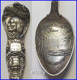 Sterling Souvenir Spoon Minne Ha Ha Falls Minneapolis Native American FL1061