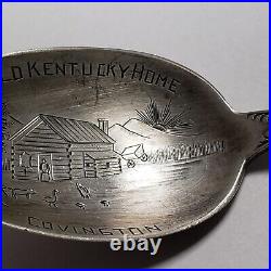 Sterling Souvenir Spoon Old Kentucky Home Covington Engraved 1902 FL0808